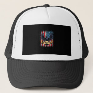 F-Caw-F Kraai Vogel Retro USA Vlag Vintage F-Caw-F Trucker Pet
