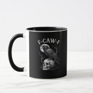 F-Caw-F Kraai Vogel Retro Vintage Gotische Maan F- Mok