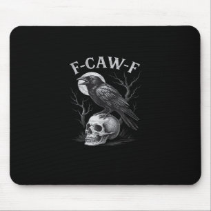 F-Caw-F Kraai Vogel Retro Vintage Gotische Maan F- Muismat