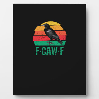 F-Caw-F Kraai Vogel Retro Zonsondergang Vintage F- Fotoplaat