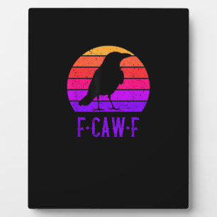 F-Caw-F Kraai Vogel Retro Zonsondergang Vintage F- Fotoplaat