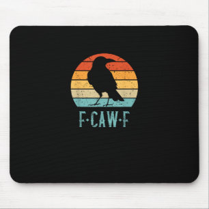 F-Caw-F Kraai Vogel Retro Zonsondergang Vintage F- Muismat