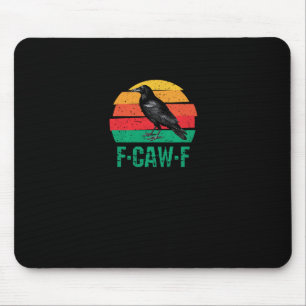 F-Caw-F Kraai Vogel Retro Zonsondergang Vintage F- Muismat