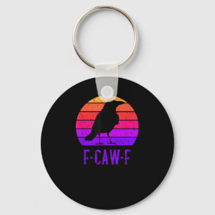 F-Caw-F Kraai Vogel Retro Zonsondergang Vintage F- Sleutelhanger