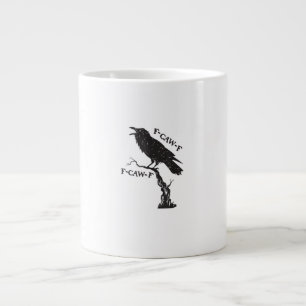 F-Caw-F Kraai woordspeling Funny vogel krassend Gr Grote Koffiekop