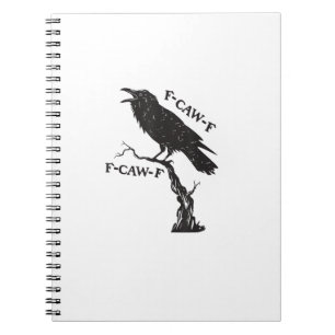 F-Caw-F Kraai woordspeling Funny vogel krassende G Notitieboek