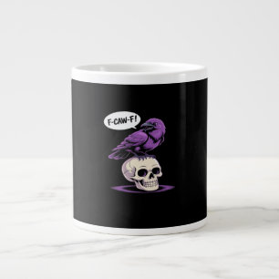F-Caw-F Kraaien Schedel Halloween Humor Grafisch O Grote Koffiekop