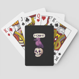 F-Caw-F Kraaien Schedel Halloween Humor Grafisch O Pokerkaarten