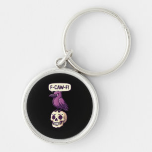 F-Caw-F Kraaien Schedel Halloween Humor Grafisch O Sleutelhanger