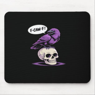 F-Caw-F Kraaienskelet Halloween Humor Grafisch Ont Muismat