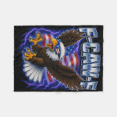 F Caw F Ld Adelaar 4 juli Amerikaanse vlag Merica  Fleece Deken (Voorkant (Horizontaal))