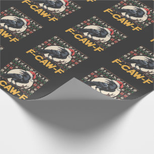 F-Caw-F Lelijk Kersttrui Funny Raven Xmas Cadeaupapier
