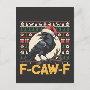 F-Caw-F Lelijk Kersttrui Funny Raven Xmas Feestdagenkaart