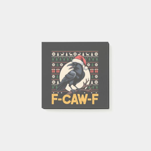 F-Caw-F Lelijk Kersttrui Funny Raven Xmas Post-it® Notes (Voorkant)