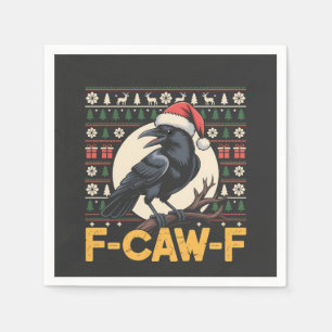 F-Caw-F Lelijk Kersttrui Funny Raven Xmas Servet