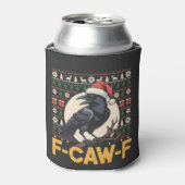 F-CAW-F Lelijke Kersttrui Funny Raven Xmas Blikjeskoeler (Blikje Voorkant)