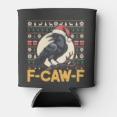 F-CAW-F Lelijke Kersttrui Funny Raven Xmas Blikjeskoeler (Voorkant)