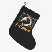 F-CAW-F Lelijke Kersttrui Funny Raven Xmas Grote Kerstsok (Voorkant (Hangend))