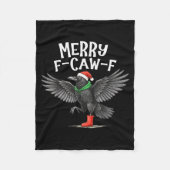 F-caw-f Merry Christmas Funny Crow Raven  Fleece Deken (Voorkant)