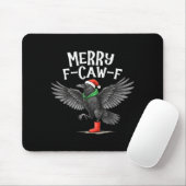 F-caw-f Merry Christmas Funny Crow Raven Muismat (Met muis)
