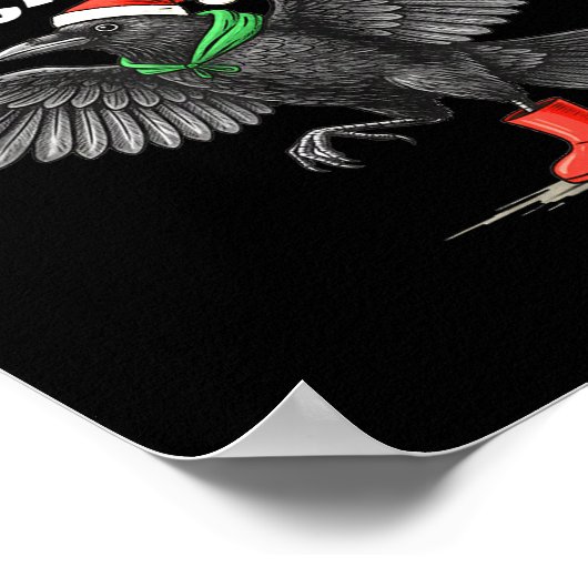 F-caw-f Merry Christmas Funny Crow Raven  Poster (Hoek)