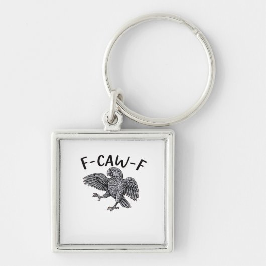 F Caw F Minimaal Schoon Design Sleutelhanger (Voorkant)