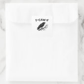F-Caw-F Minimaal Schoon Vierkante Sticker (Tas)