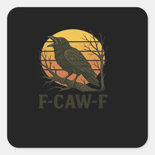 F-Caw-F Minimal Clean Vierkante Sticker (Voorkant)