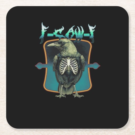 F-Caw-F Minimal Design Kartonnen Onderzetters (Voorkant)