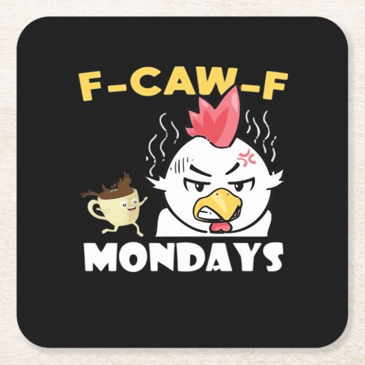 F-Caw-F Mondays Classic Minimal Clean Kartonnen Onderzetters (Voorkant)