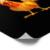 F-Caw-F Pun Funny Chicken Rooster Cawing Grunge Poster (Hoek)
