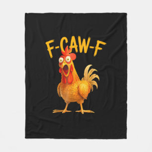 F-Caw-F Pun Grappige Kip Haan Kraaiende Grunge Fleece Deken