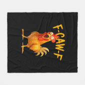 F-Caw-F Pun Grappige Kip Haan Kraaiende Grunge Fleece Deken (Voorkant (Horizontaal))