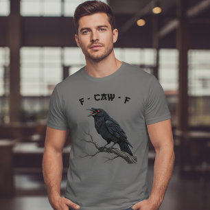 F-CAW-F Raaf Kraai Grappige Gotische Vogel Kunst T-shirt