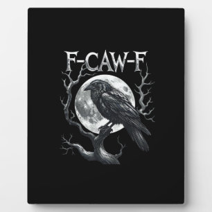 F-Caw-F Raaf Maan Gothisch Halloween Kraai Vogel L Fotoplaat