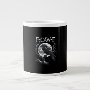 F-Caw-F Raaf Maan Gothisch Halloween Kraai Vogel L Grote Koffiekop
