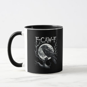 F-Caw-F Raaf Maan Gothisch Halloween Kraai Vogel L Mok