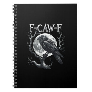 F-Caw-F Raaf Maan Gothisch Halloween Kraai Vogel L Notitieboek