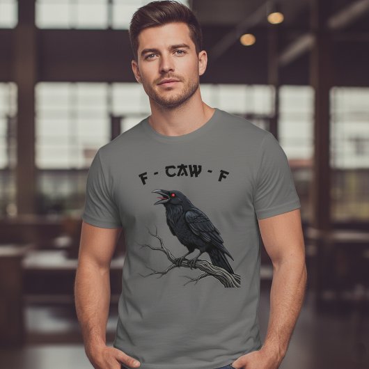 F-CAW-F Raven Crow Grappige Gotische Vogelkunst T-shirt