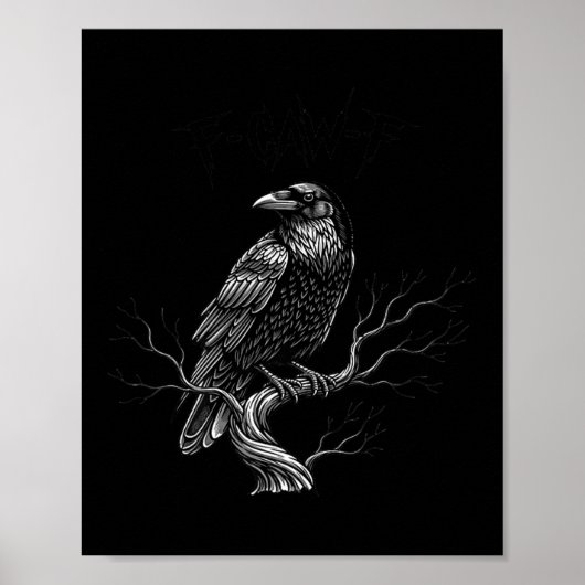 F-caw-f - Raven - Crow - Halloween Kostuum Premium Poster (Voorkant)