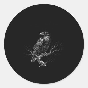 F-caw-f - Raven - Crow - Halloween Kostuum Premium Ronde Sticker