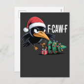 F-caw-f Raven Crow Xmas Tree Christmas Raven Feestdagenkaart (Voorkant / Achterkant)