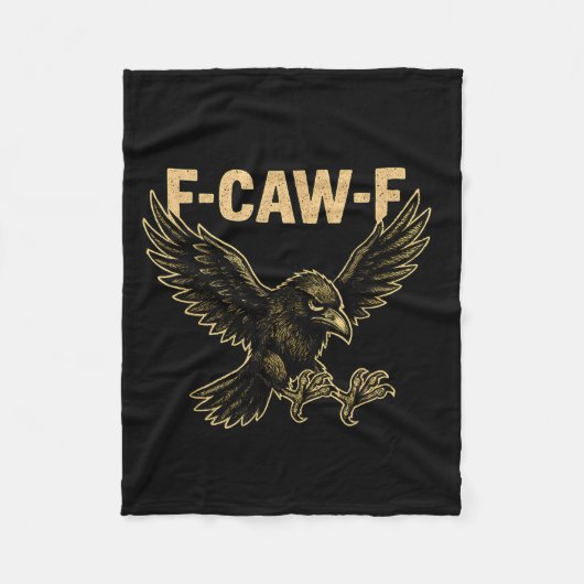 F Caw F Raven Fcawf Crow Fawk Off Gothic Funny Bir Fleece Deken (Voorkant)