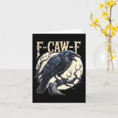 F-caw-f Raven Funny Crow Pun Retro Gothic Aestheti Kaart (Gele Bloem)