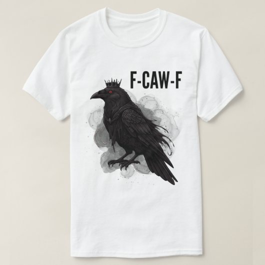 F-CAW-F Raven King - Dark Fantasy Waterverf Art T-shirt (Design voorkant)
