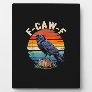 F-Caw-F Raven Maan Gothisch Halloween Kraai Vogel Fotoplaat
