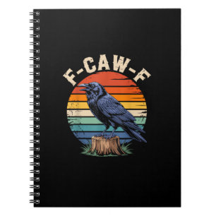 F-Caw-F Raven Maan Gothisch Halloween Kraai Vogel Notitieboek