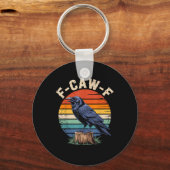F-Caw-F Raven Moon Gothic Halloween Crow Bird Love Sleutelhanger (Voorkant)