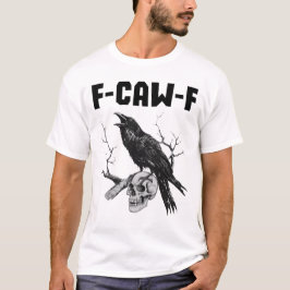 F-CAW-F Raven op een schedel - Gothic Bird Art T-shirt