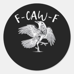 F-Caw-F Raven Retro Klassieker Ronde Sticker